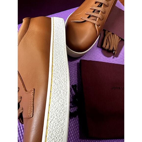 John Lobb Men Molton Sneakers Trainers NEW Size 7.5 UK, 8.5 US Cognac Leather - Picture 12 of 16